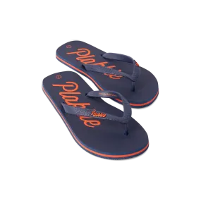 Rubber Compound Outsole Modern Lines Plakkie Gonubie (Blue and Orange)