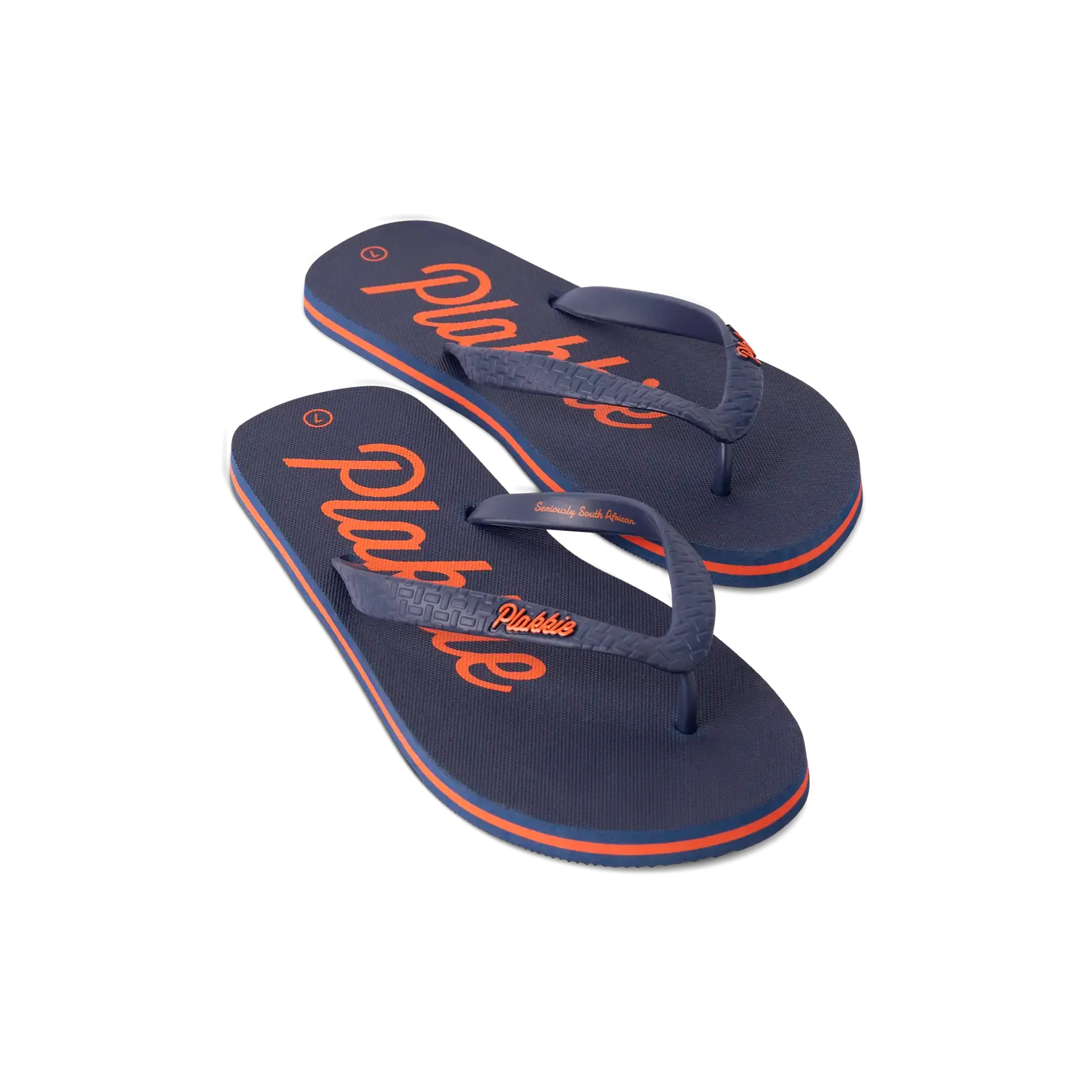 Rubber Compound Outsole Modern Lines Plakkie Gonubie (Blue and Orange)