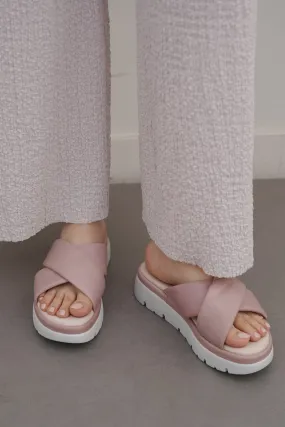 LEATHER MAMA CROSS SLIDES Barefoot Inspired