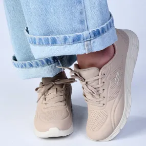 Skechers Bobs Flex LO Lace Sneaker - Tan sport tech