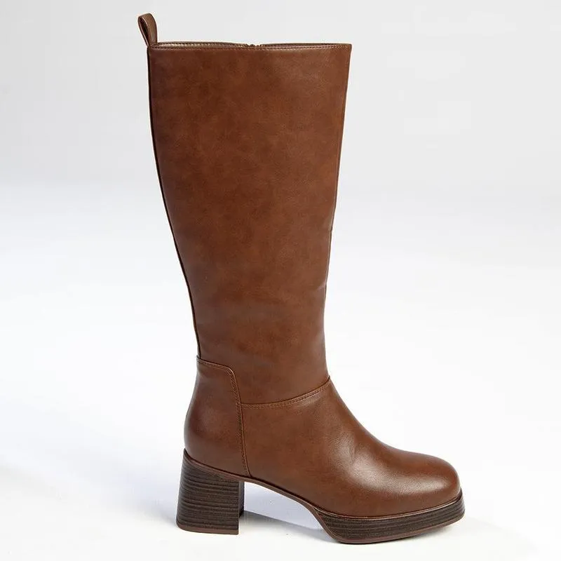 Madison Journey Long Boot - Brown Leather Cool Thermal Core Functional Minimalist