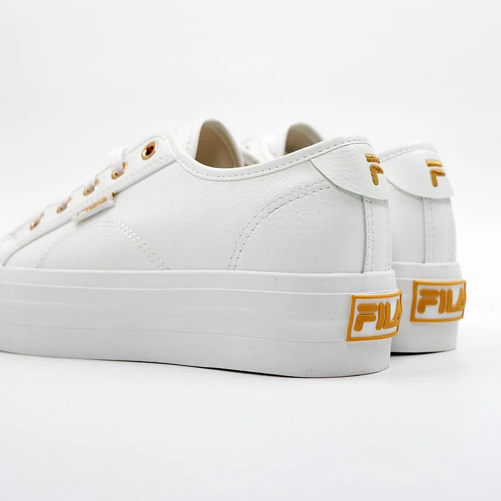 Comfortable Straps Bare Footfeel FILA Alessia MM Platform Sneaker - Gold/White