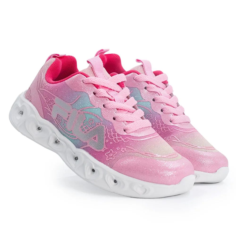 FILA Ariel Lights Kids Sneaker - White/Pink Quick Trip
