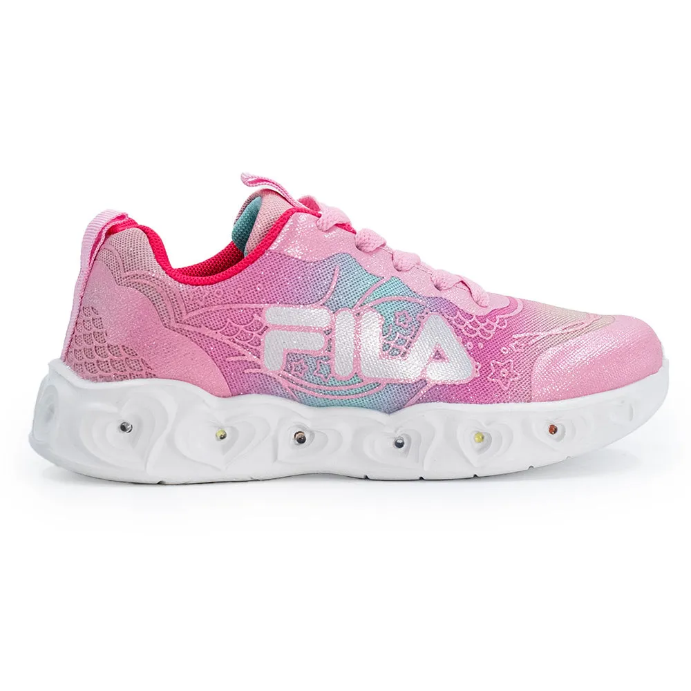 Active Schedule FILA Ariel Lights Kids Sneaker - White/Pink