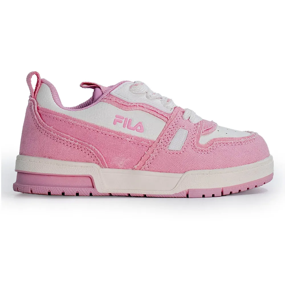 FILA Chess Kids Sneaker - White/Pink/ Full Comfort Versatile Everyday Design