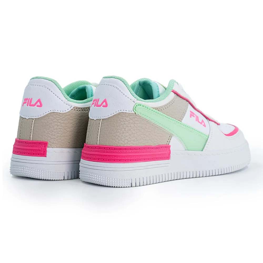 Streamlined Style Contemporary ease FILA Riley Kids Sneaker - White/Pink/Mint