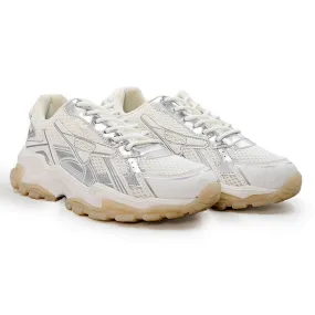 FILA Zia Lace Sneaker - White/Silver Eco Friendly Manufacturing Unlined Comfort