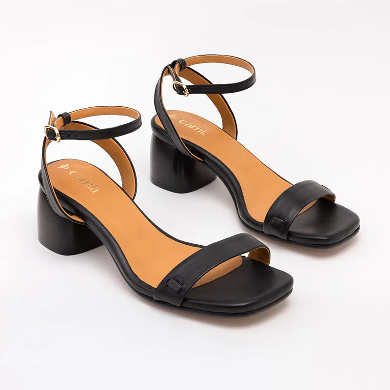 Black Heeled Swap Sandal well-made Rough