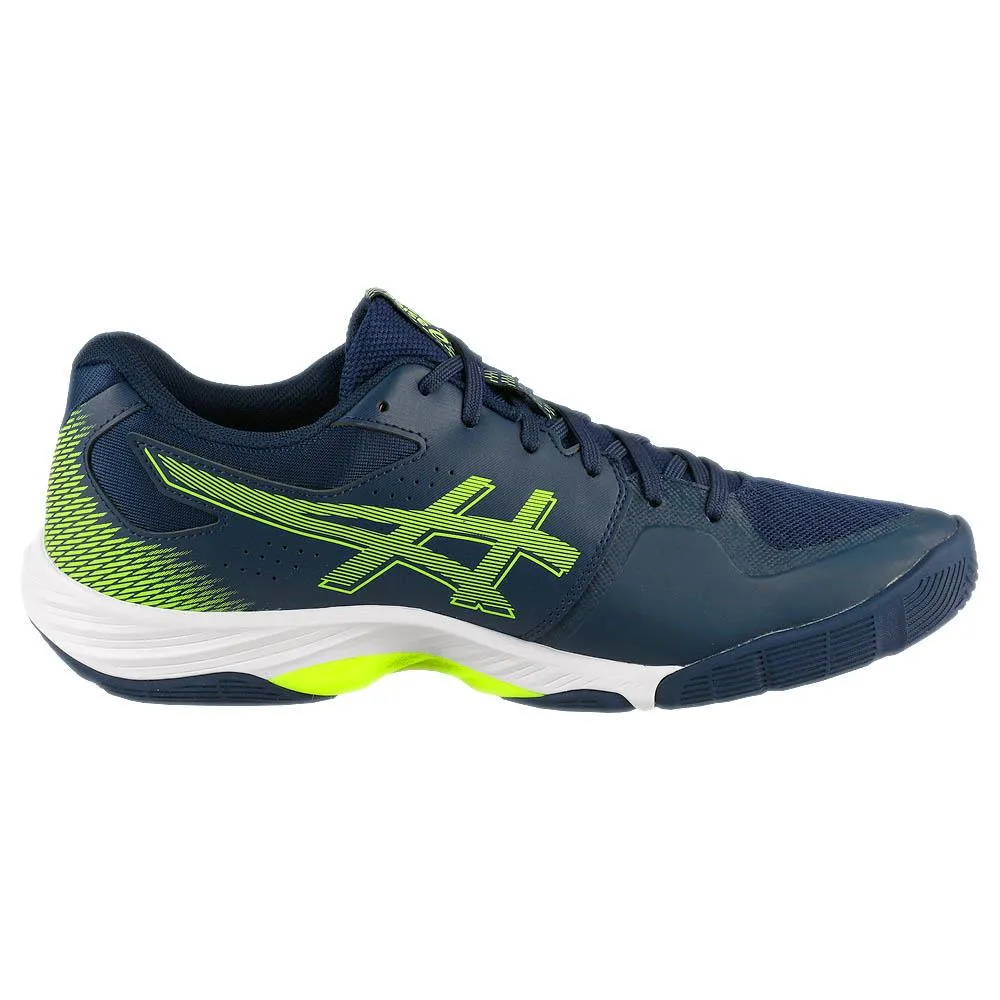 Asymmetric Lacing ComfortCushion Asics Men's Blade FF - Blue Expanse/Safety Yellow