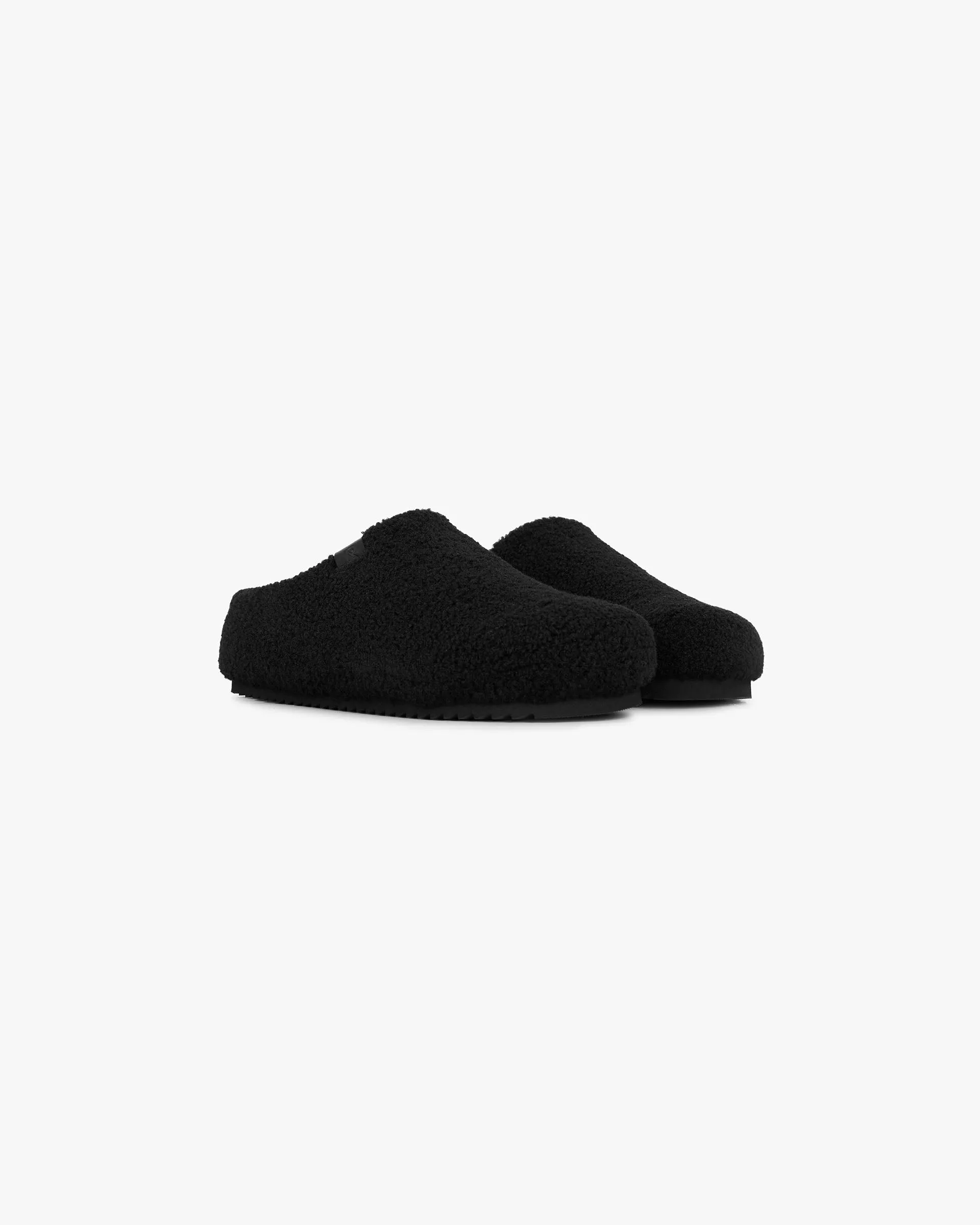 Fluffy Mule - Black casual dressers' slip - ons