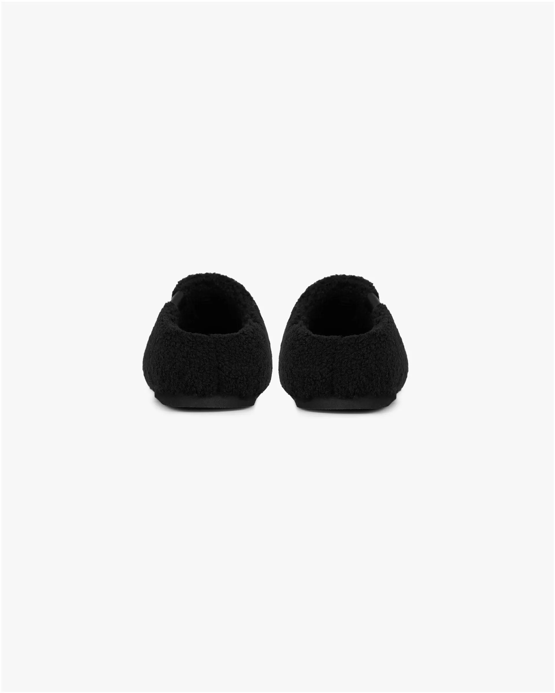 Fluffy Mule - Black Comfortable Step In Feel