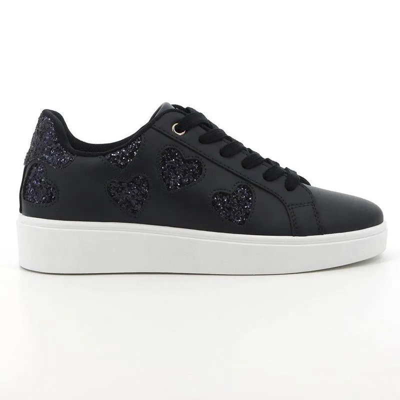 Pierre Cardin Godiva Lace Sneaker With Hearts - Navy All-Round Wear Elastic Sling