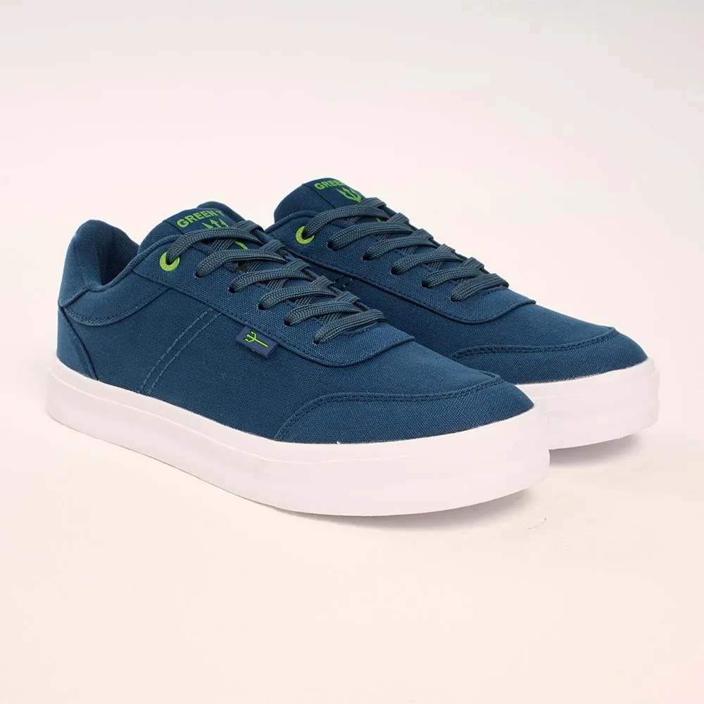 Hydrophobic Materials Recycled Rubber Sole Green T Coastal Cruiser Sneaker - Teal Blue
