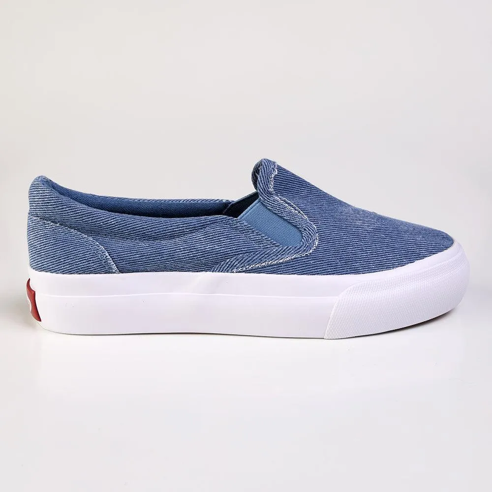Direct Ladies Fashion Vulcanized Sneakers  - Blue Denim Twist Free Motion