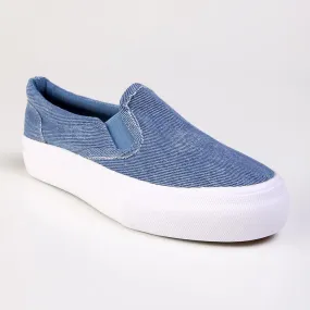 Bouncy midsole Direct Ladies Fashion Vulcanized Sneakers  - Blue Denim