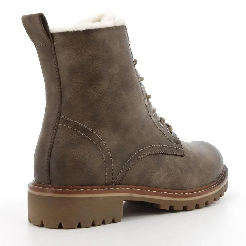 Soft Style By Hush Puppies - Soft Karla Ankle Bootie - Khaki Tactile Feedback Sole Eco Material Morning Walk