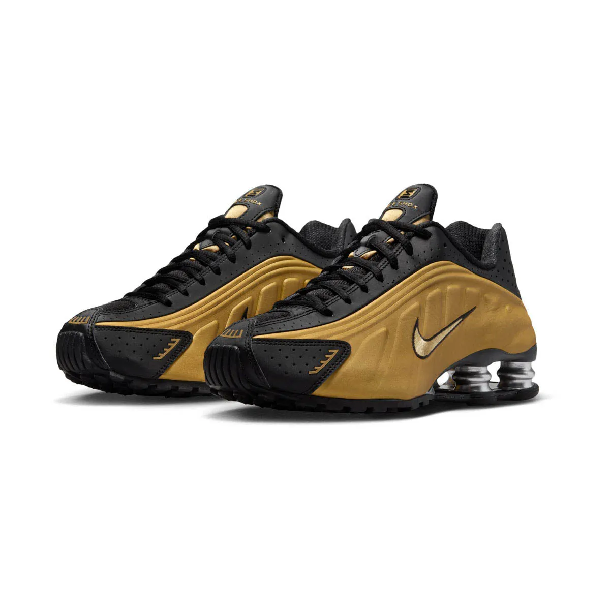 Nike Shox R4 'Black Metalic Gold' Women's Shoes Recycled Mesh Upper