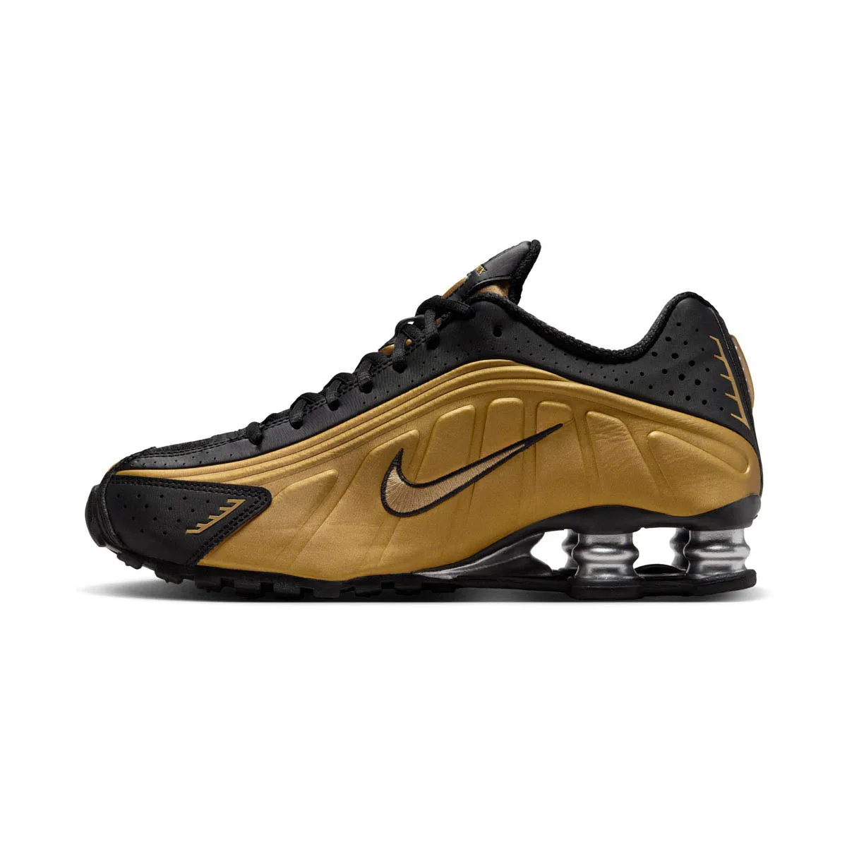 Nike Shox R4 'Black Metalic Gold' Women's Shoes All Day Wear Comfort Airflow channels