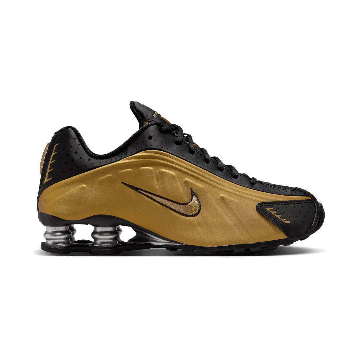 Nike Shox R4 'Black Metalic Gold' Women's Shoes Responsive Feel Multi directional traction