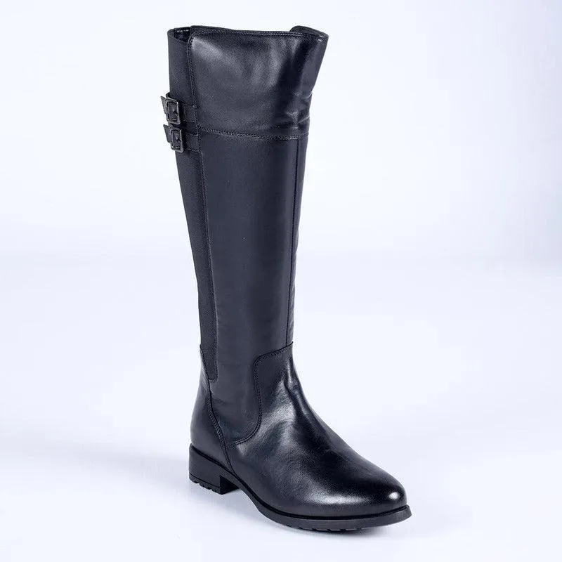 Eco Friendly Tannery Hush Puppies Leather Arla Rider Boot - Black
