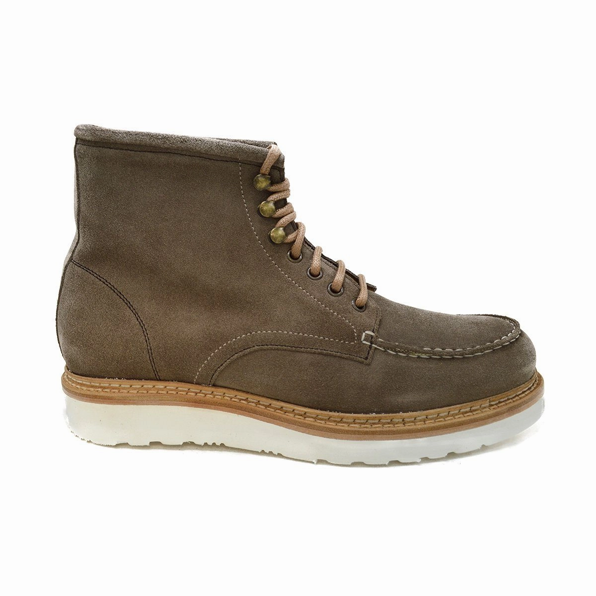 Impact Absorbing Heel Berwick 1707 Apron Boot(538) - Grey / Tan Repello Suede