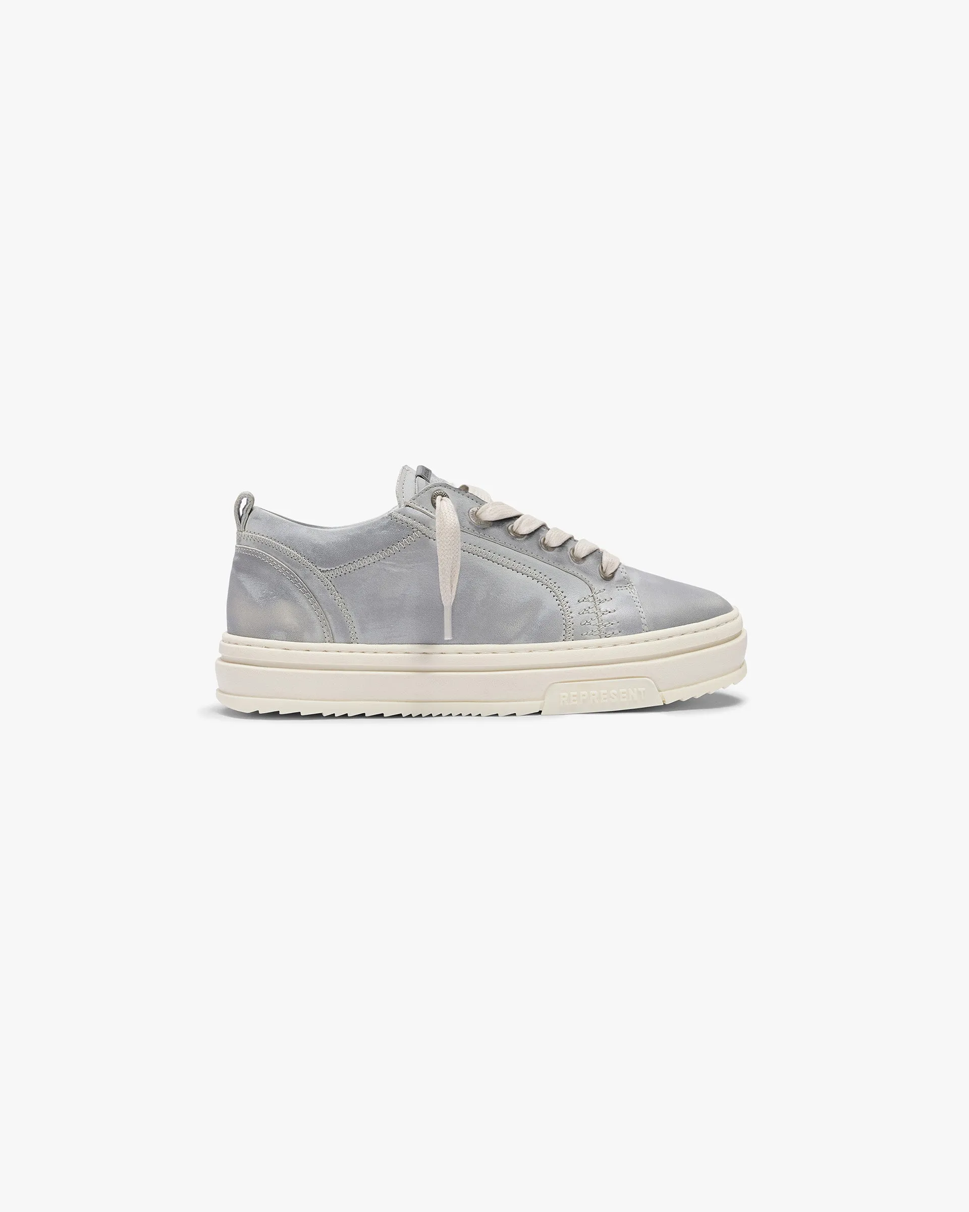 HTN Low Distressed - Light Grey Stacked Heel