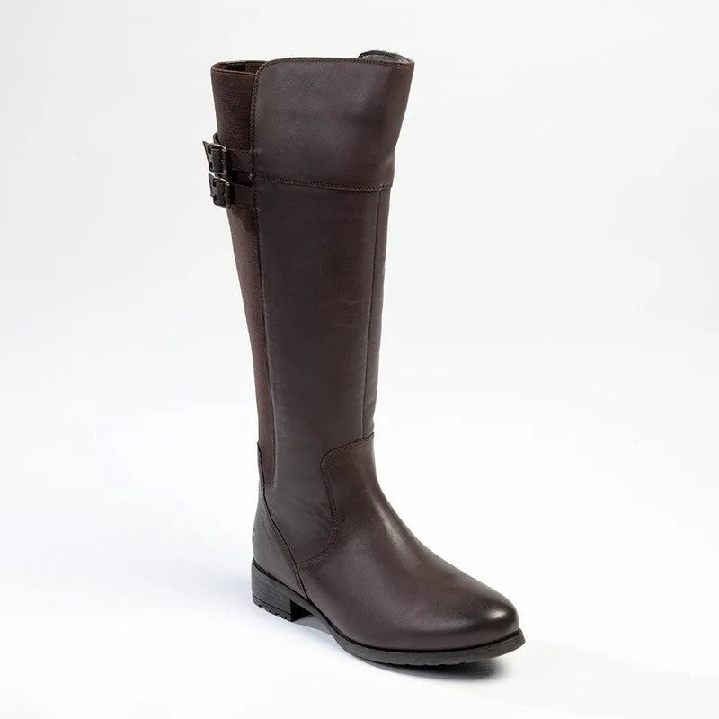 Hush Puppies Arla Leather Rider Boot - Chocolate Stylish Protection rain walk