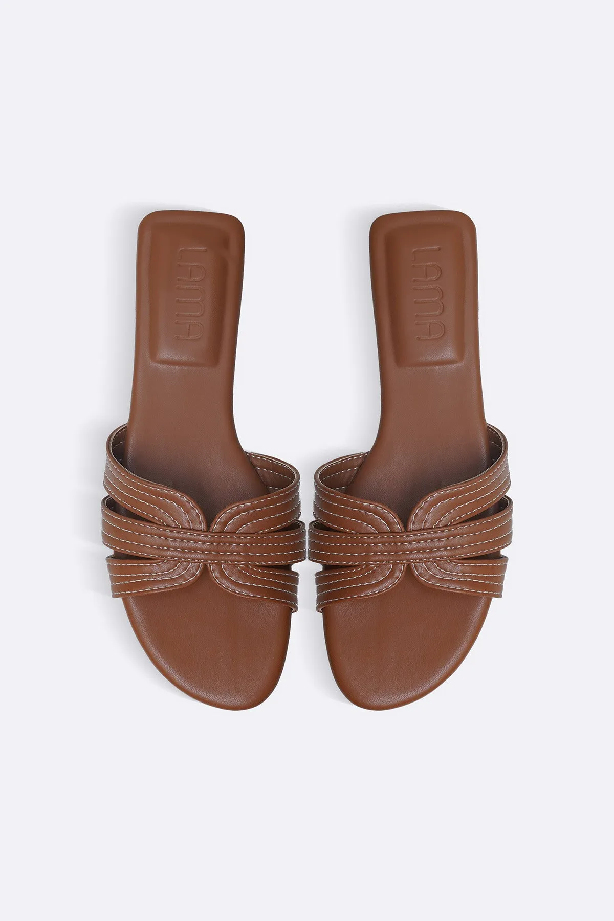 ankle - high STRAPPY STITCH SLIDES