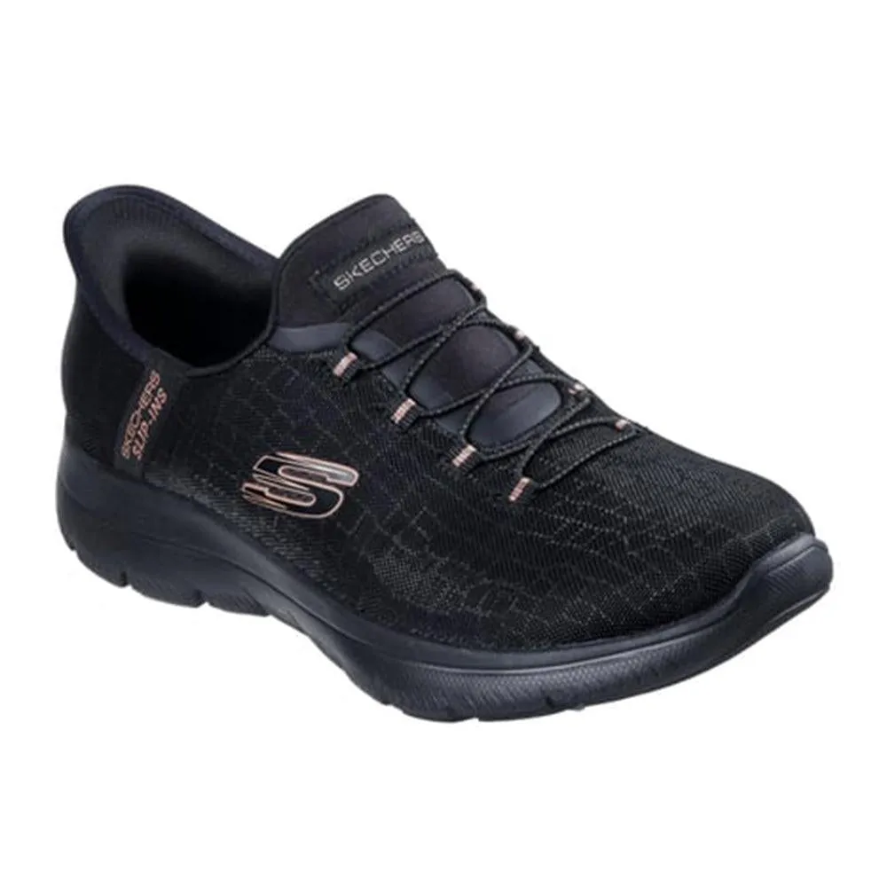 Skechers Summits Slip On Sneaker - Black Gold Airflow Optimized Structure Bouncy midsole