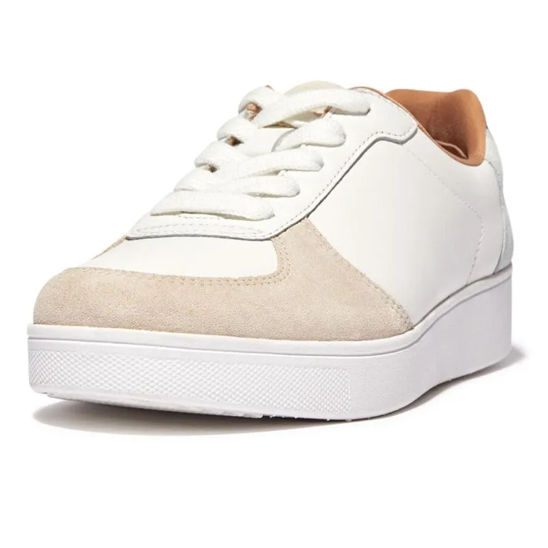 Fit Flop Rally Suede Back leather Sneaker - White Classic Use Ultimate Wear