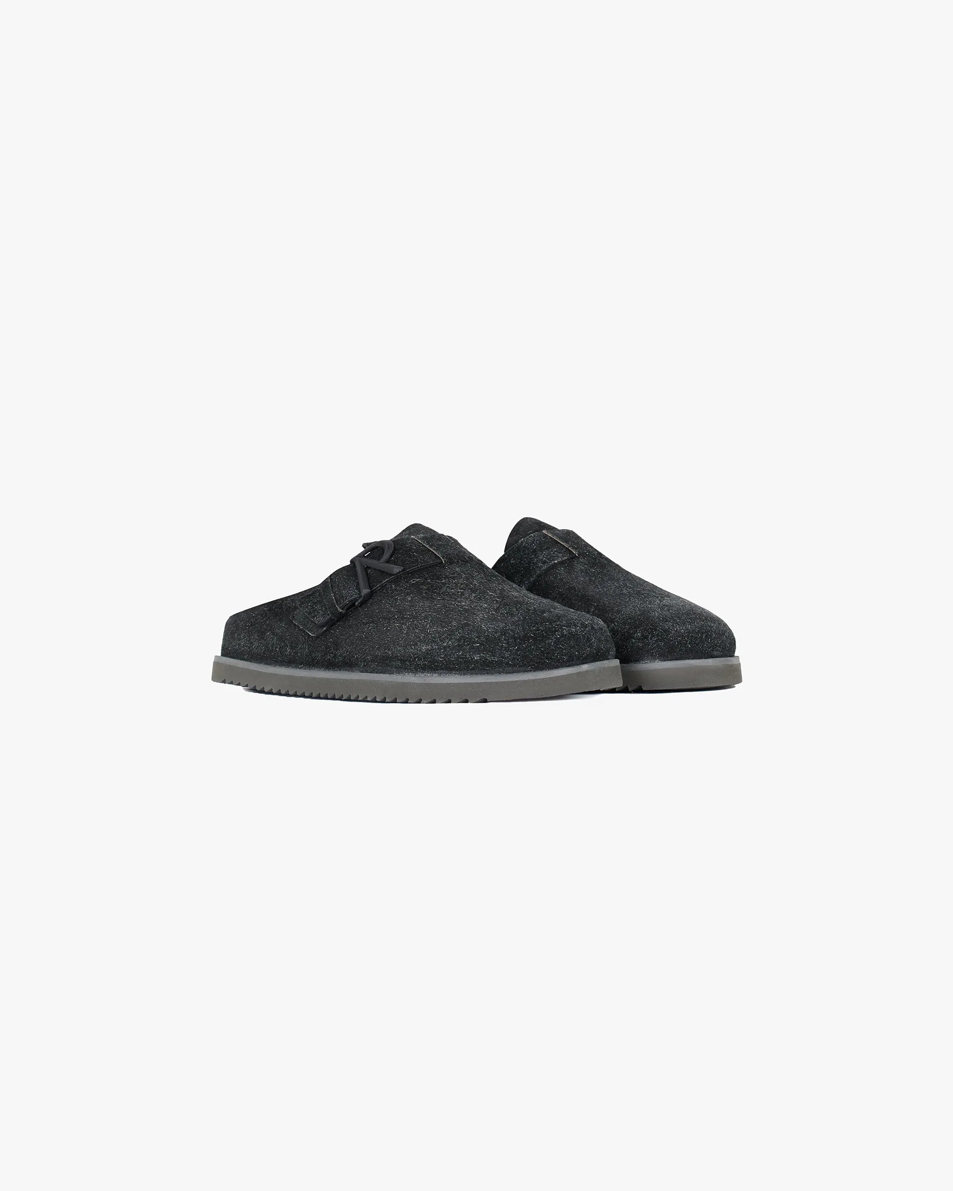 Initial Mule Fleck Hairy Suede - Off Black Traditional Rolling Motion Technology
