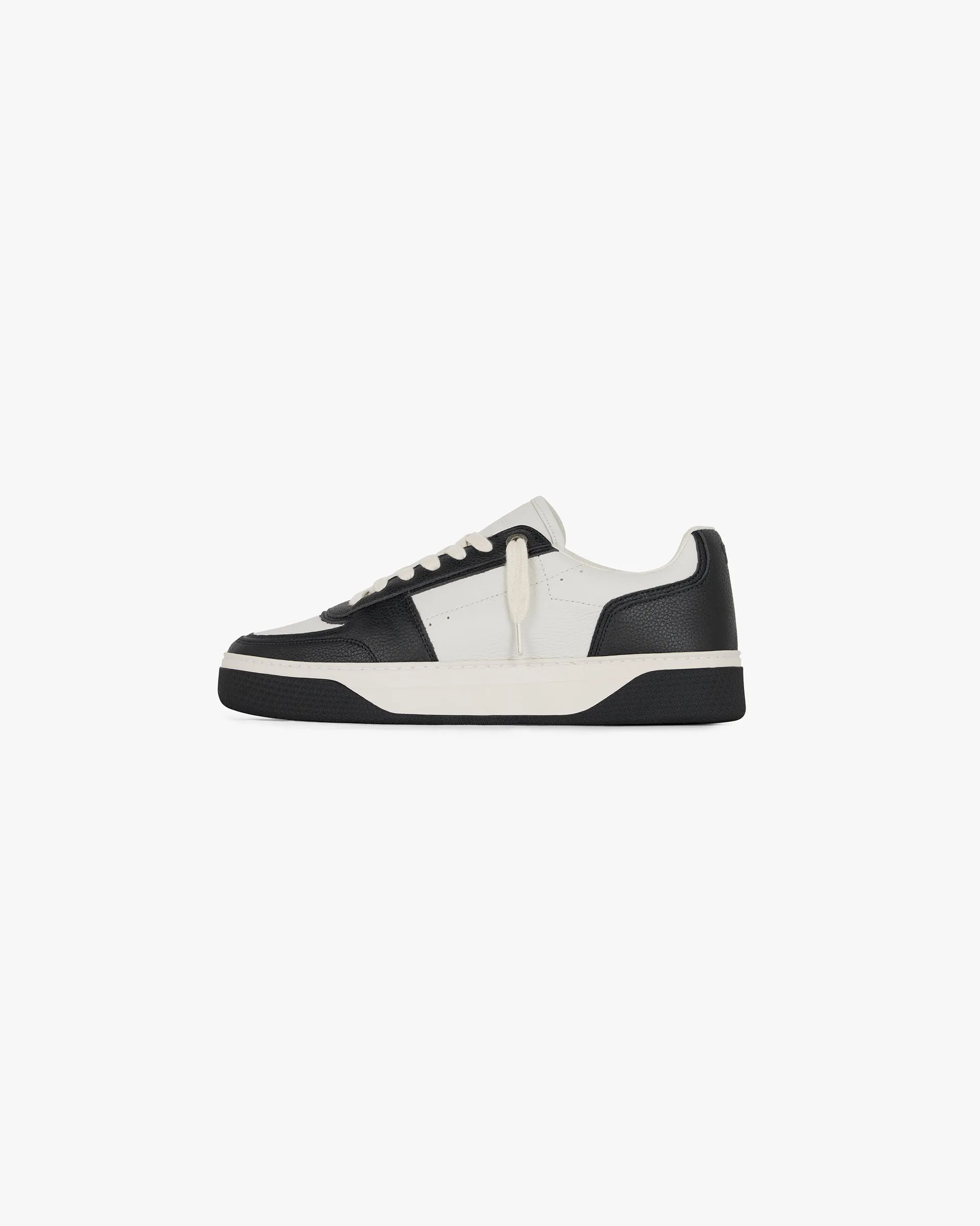 Reflective Safety Accents Eco Friendly Material Initial Sneaker - Leather - Black Vintage White