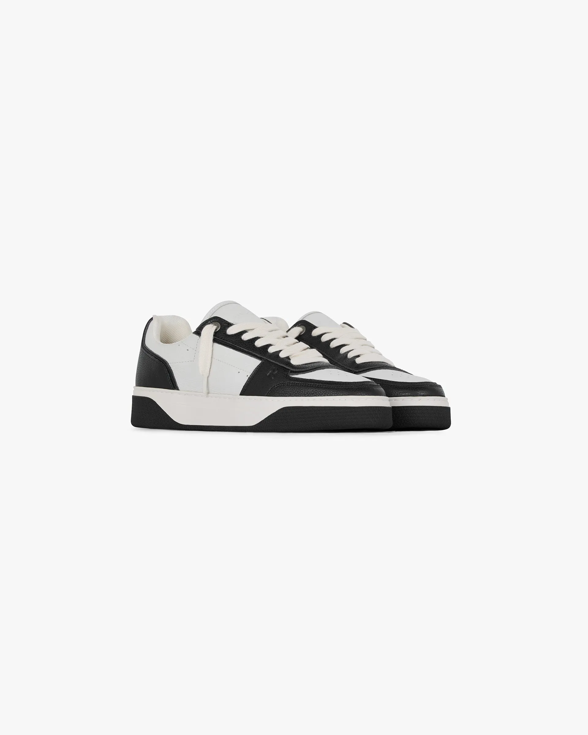 partygoers Initial Sneaker - Leather - Black Vintage White