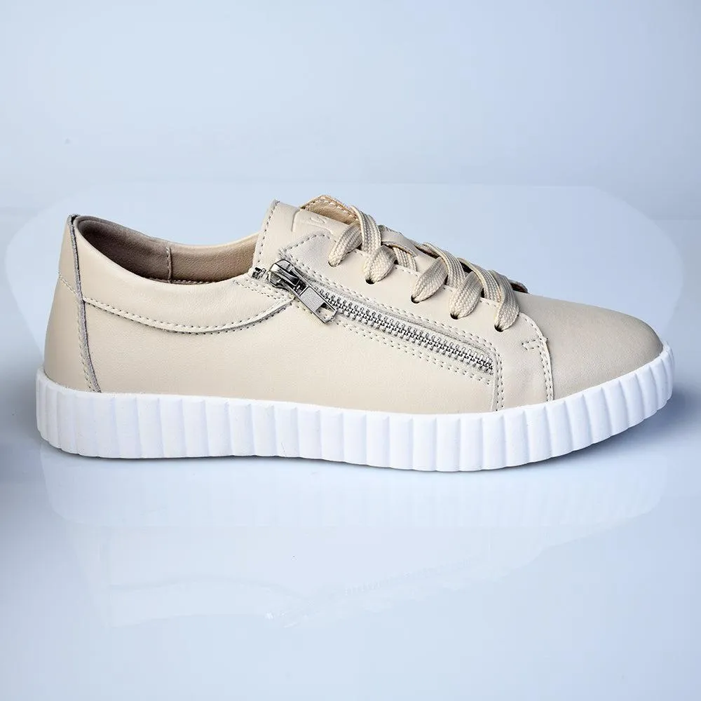 Sneaker Sales Soft Leather Julz Callie Leather Sneaker - Beige