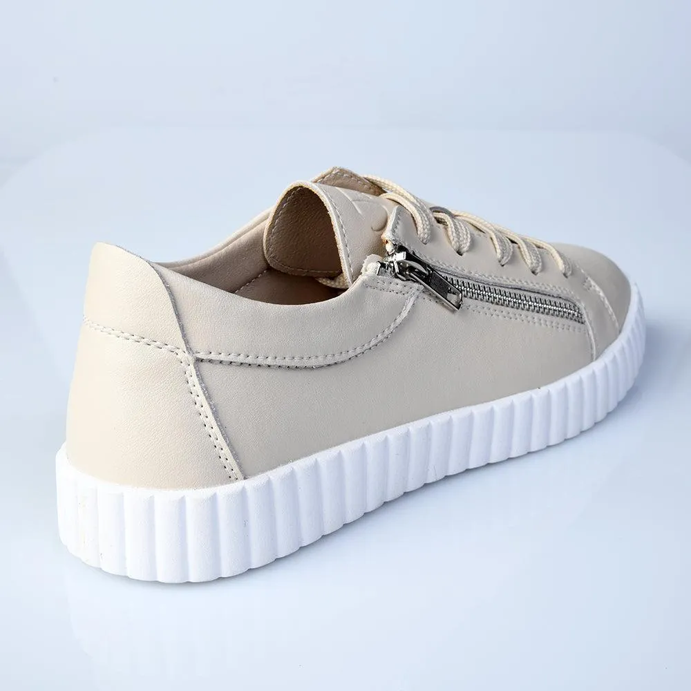 Julz Callie Leather Sneaker - Beige Street Utility