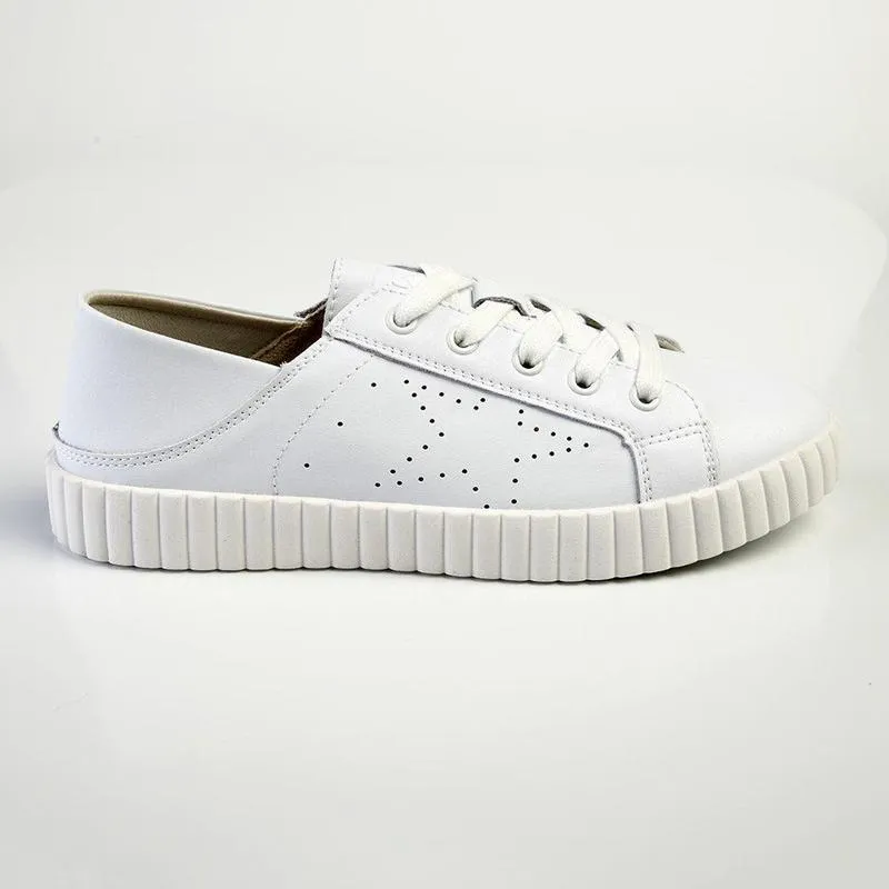 Structured sole Julz Valentina Leather Sneaker - White