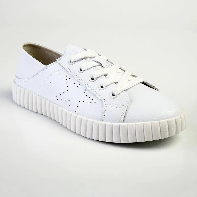 Comfortable Running Airflow System Julz Valentina Leather Sneaker - White