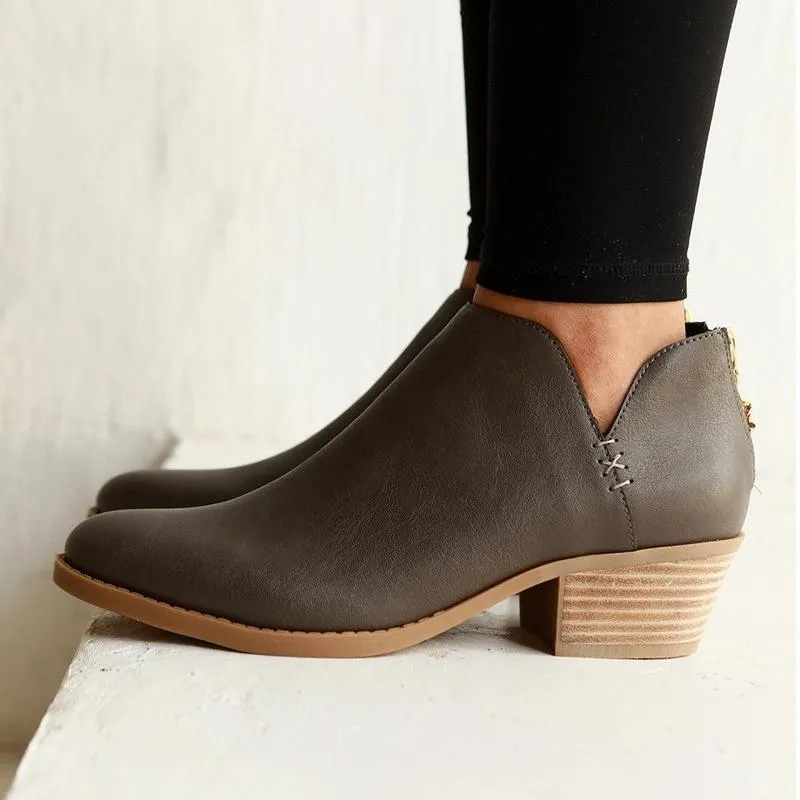 Julz Yada Leather Ankle Boot - Stone Seamless Comfort Weekend Camping