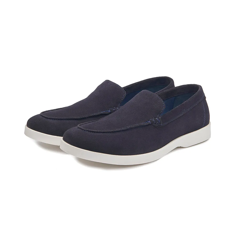 Water Resistant Finish Suede Loafer - Navy