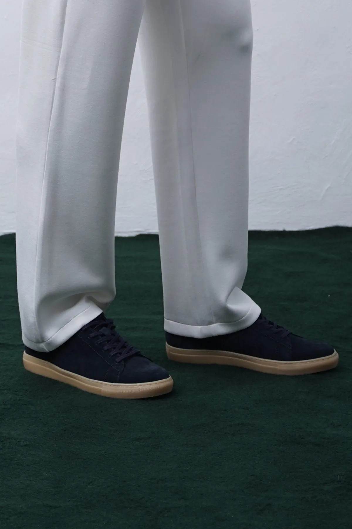 valuable padded - strap LACE-UP LEATHER SNEAKERS