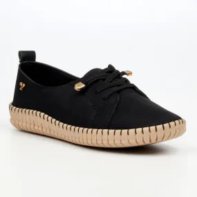 Butterfly Feet Dayna 1 Flat Sneaker - Black Urban cushioning