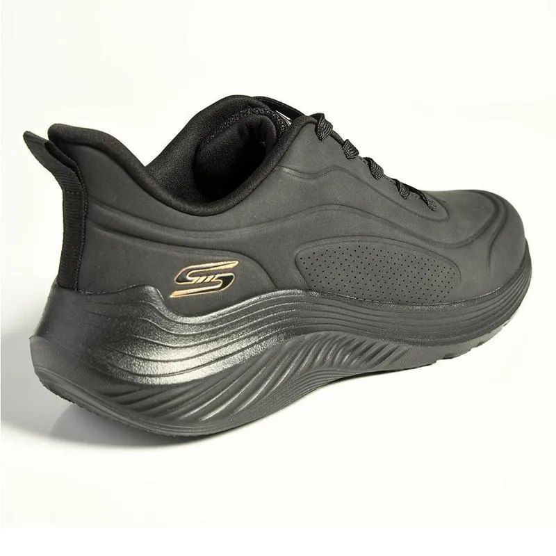 Skechers Bobs Squad Waves Sports Sneaker - Black Soft Design Breath Detail