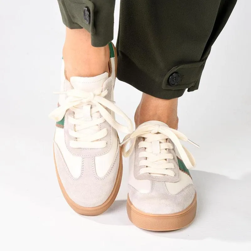 Ultra Cloud Foam Julz Kennedy Leather Sneaker - Biege / Green Strip