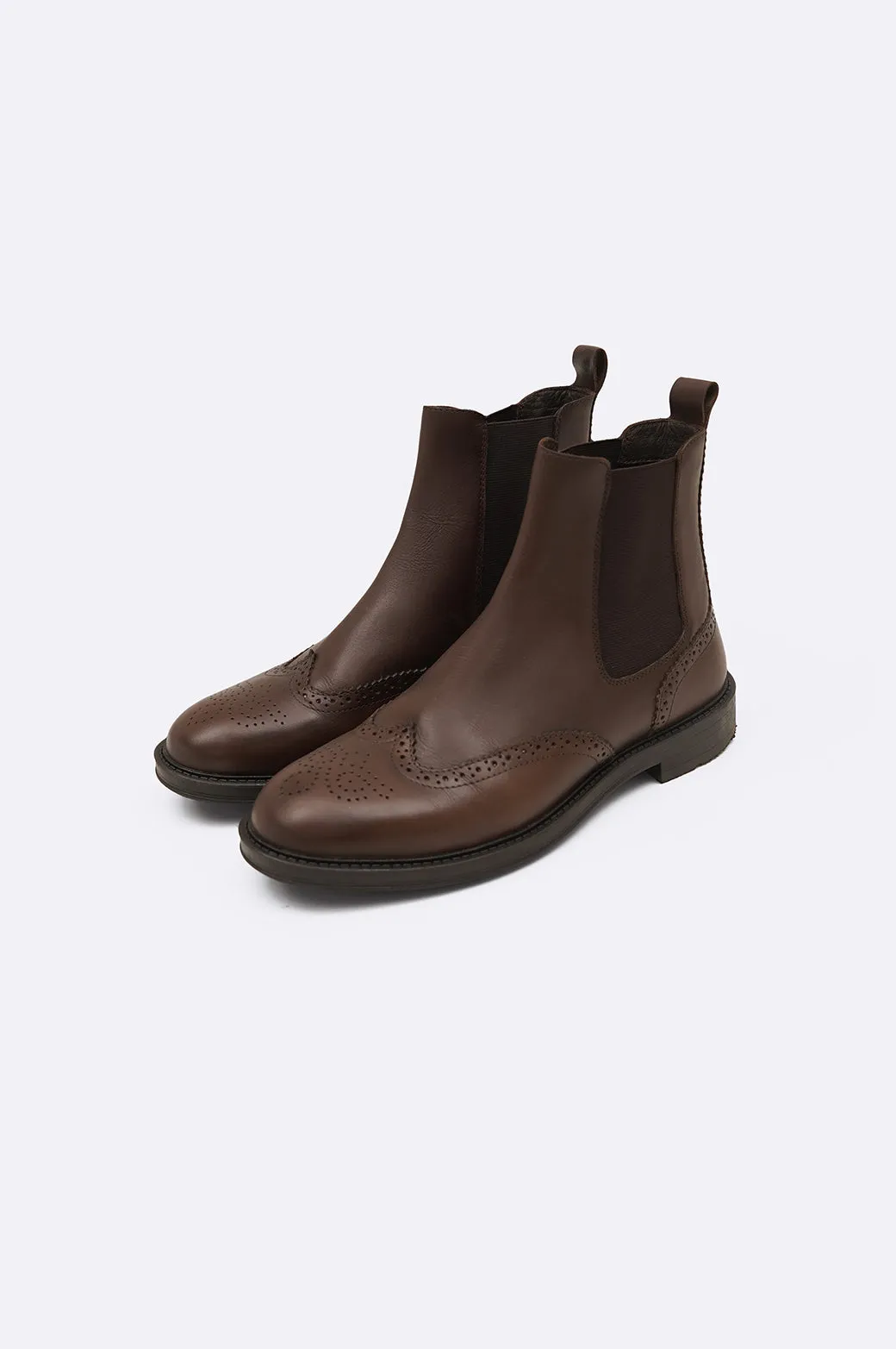 high - top LEATHER BROGUE CHELSEAS