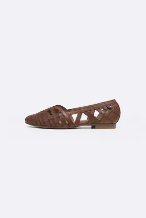 Glam support LEATHER WOVEN PUMPS
