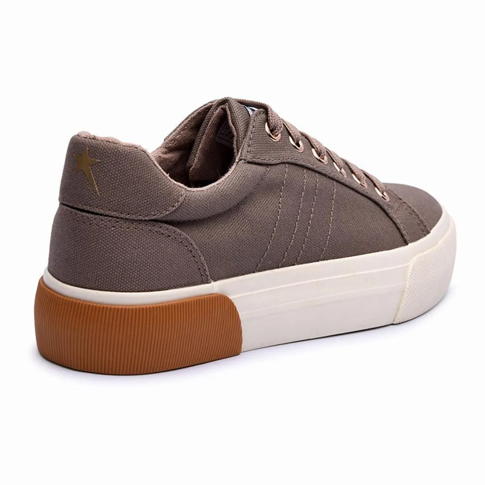 Soviet Ladies Taurus Lace Up Sneaker - Taupe Step Easy Agile Fit