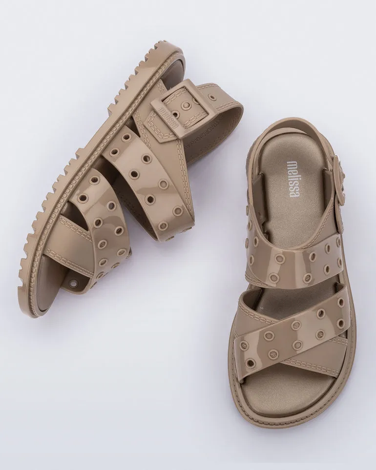 Lock Sandal Ad - Beige City Orthopedic Footbed