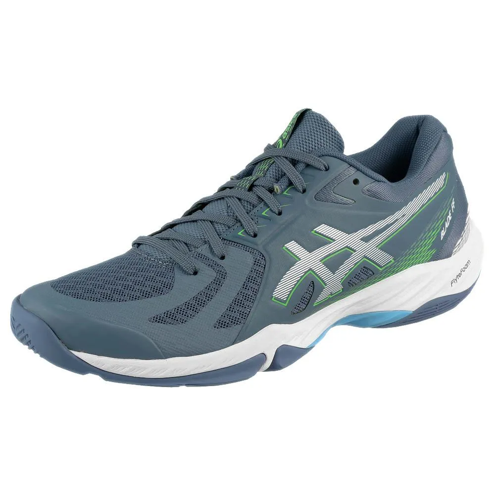 Asymmetric Lacing System Asics Men's Blade FF - Denim Blue/Lime Burst