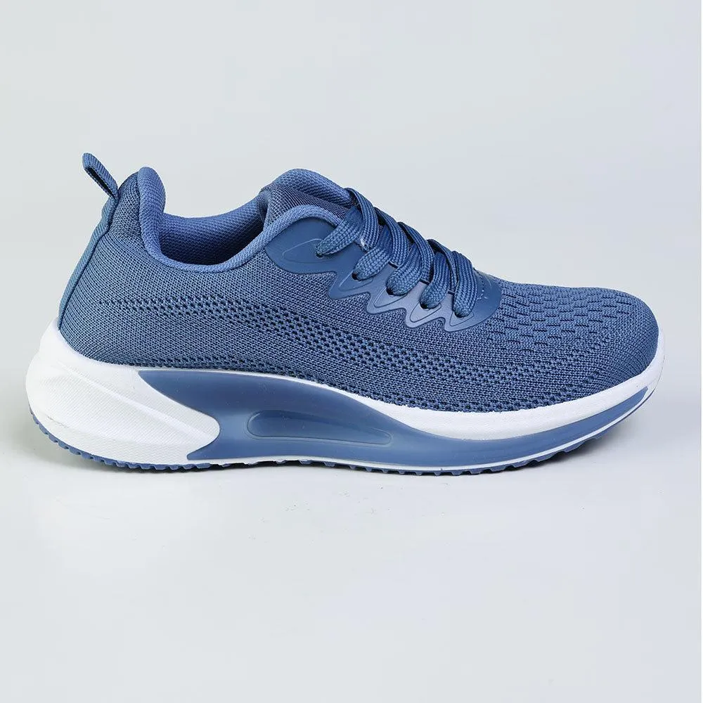 Antimicrobial Madison Chick 1 Chunky Fly Knit Sneaker - Blue