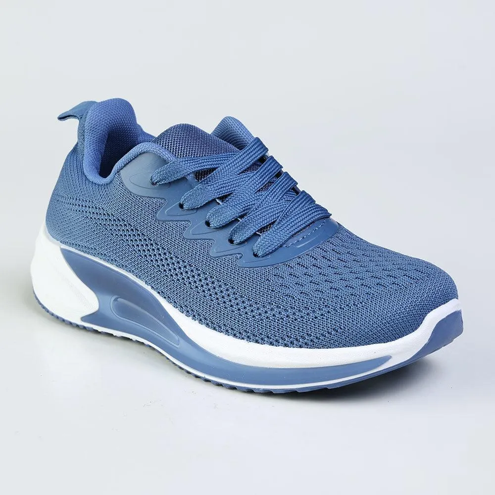 Madison Chick 1 Chunky Fly Knit Sneaker - Blue Active Everyday Anti   Microbial